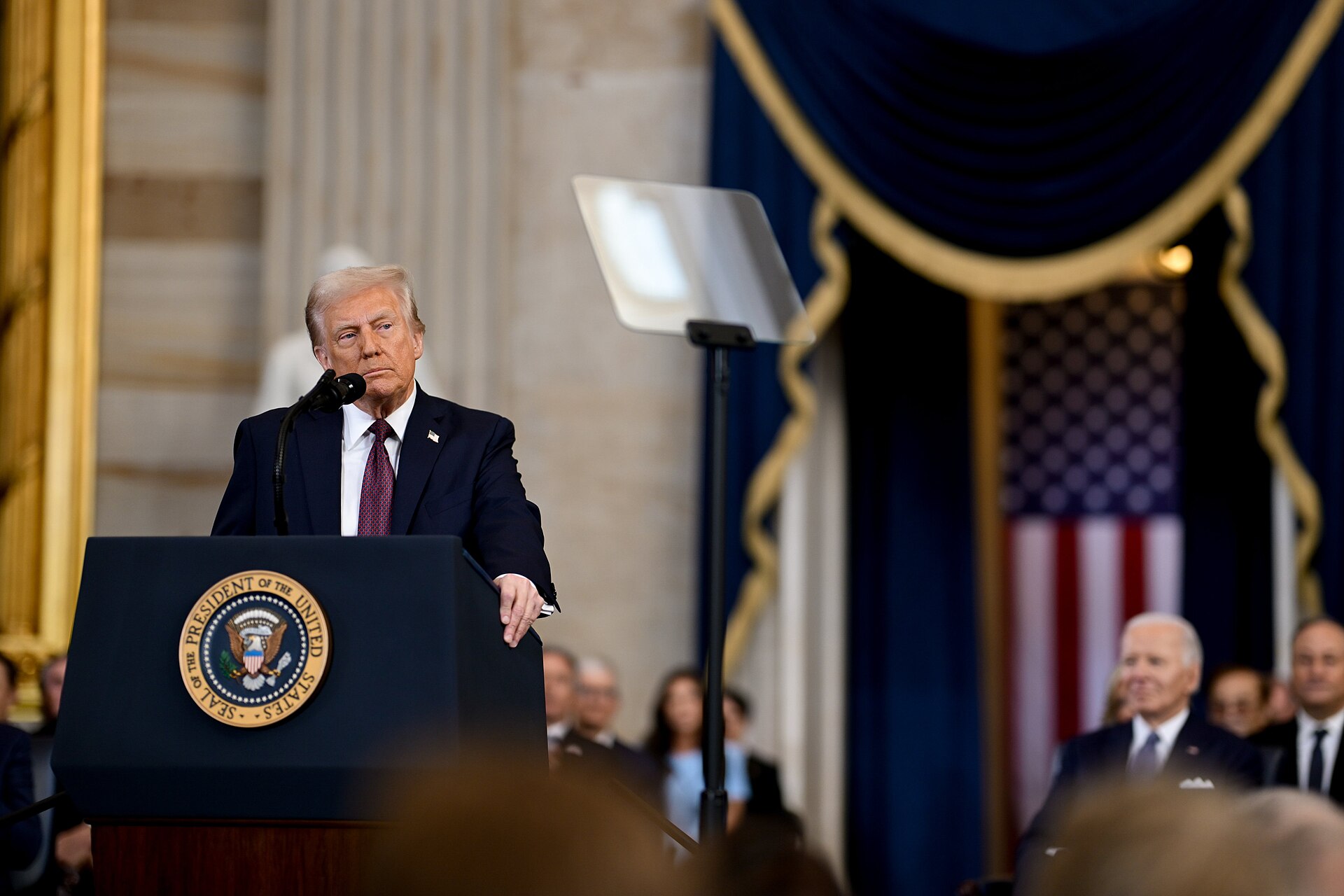 President Donald Trump delivering his 2025 inaugural address